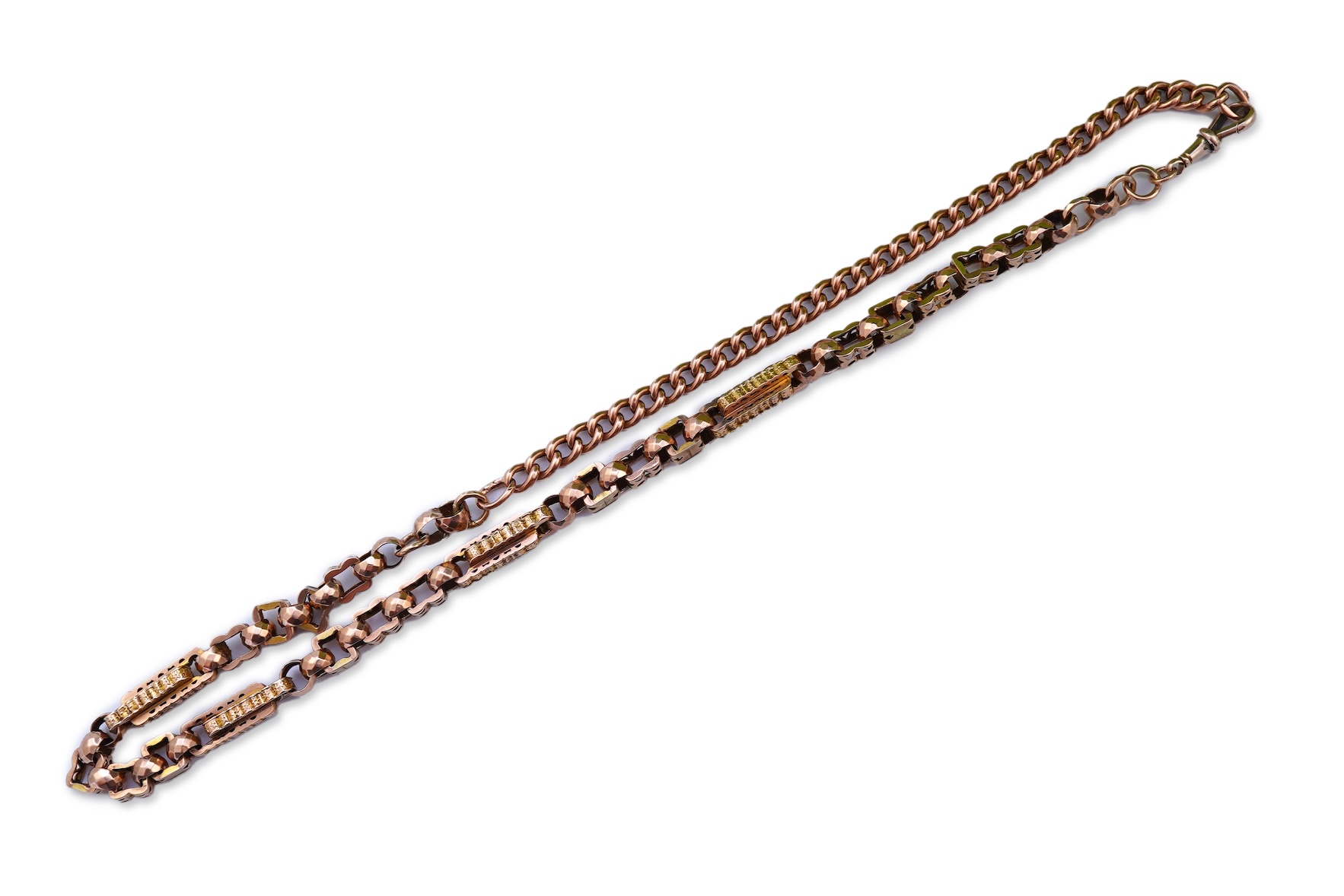 A gold necklace, late 19th century composite